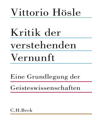 cover image of Kritik der verstehenden Vernunft